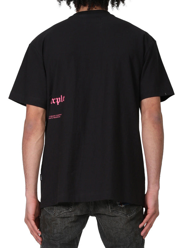 Purple Brand Textured Jersey SS Tee Zoom in Black Beauty – view 2 of 4