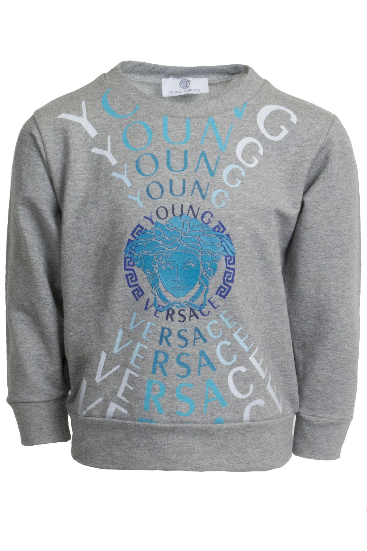Boys Long Sleeve Medusa Logo Sweatshirt-Grey