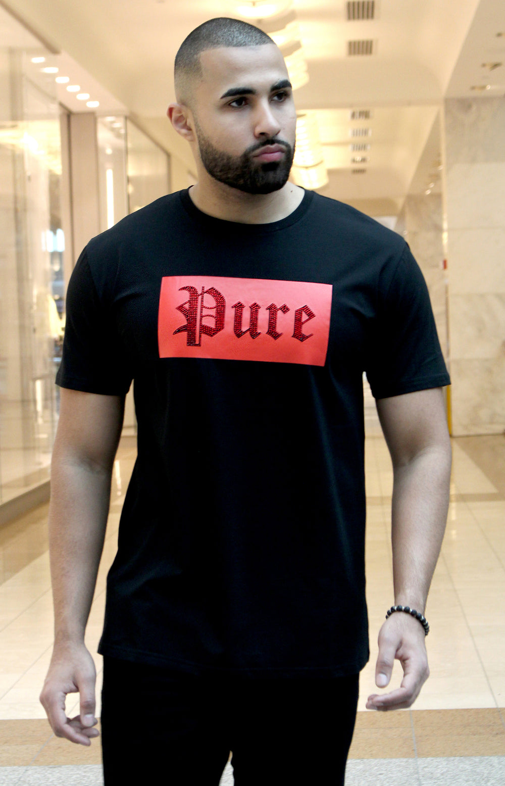 Pure Red Diamond Block Logo Tee in black – view 4 of 8